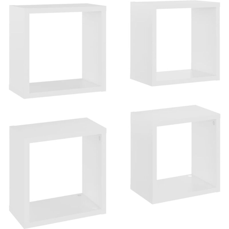 

vidaXL Estantes cubo de pared 26x15x26 cm 4 uds blanco - Blanco