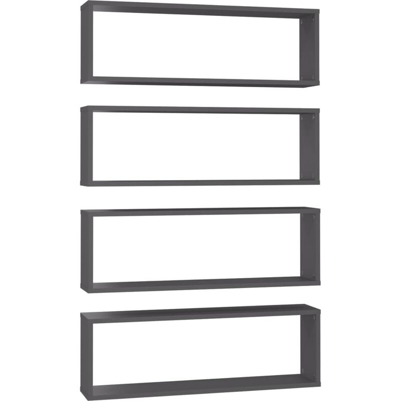 

vidaXL Estantes cubo de pared 80x15x26,5 cm 2 uds aglomerado gris - Gris