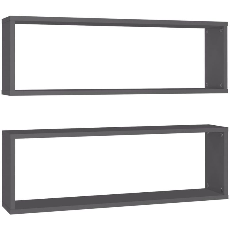 

vidaXL Estantes cubo de pared 80x15x26,5 cm 6 uds aglomerado gris - Gris