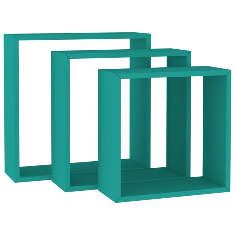 

vidaXL Estanterías de cubos para pared 3 piezas azul - Azul