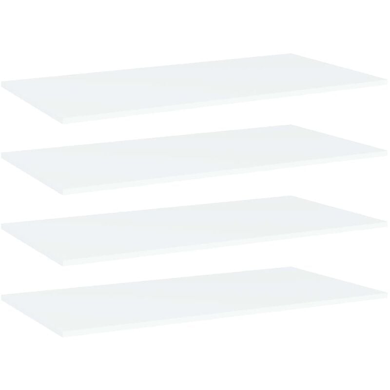 

vidaXL Estantes de estantería 4 uds aglomerado blanco 100x50x1,5 cm - Blanco
