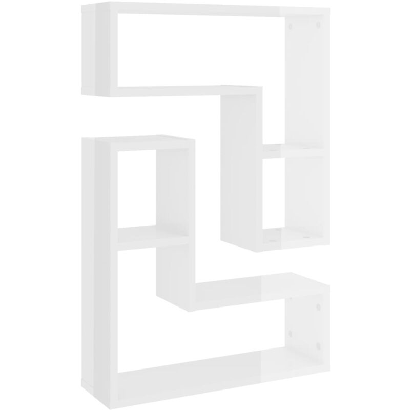 

vidaXL Estantes de pared 2 uds aglomerado 50x15x50 cm blanco brillante - Blanco