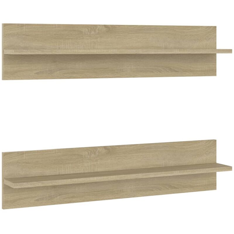 

vidaXL Estantes de pared 2 uds aglomerado roble Sonoma 80x11,5x18 cm - Marrón