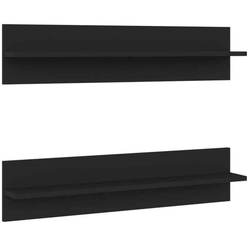

Vidaxl - Estantes de pared 2 unidades aglomerado blanco 80x11,5x18 cm - Negro