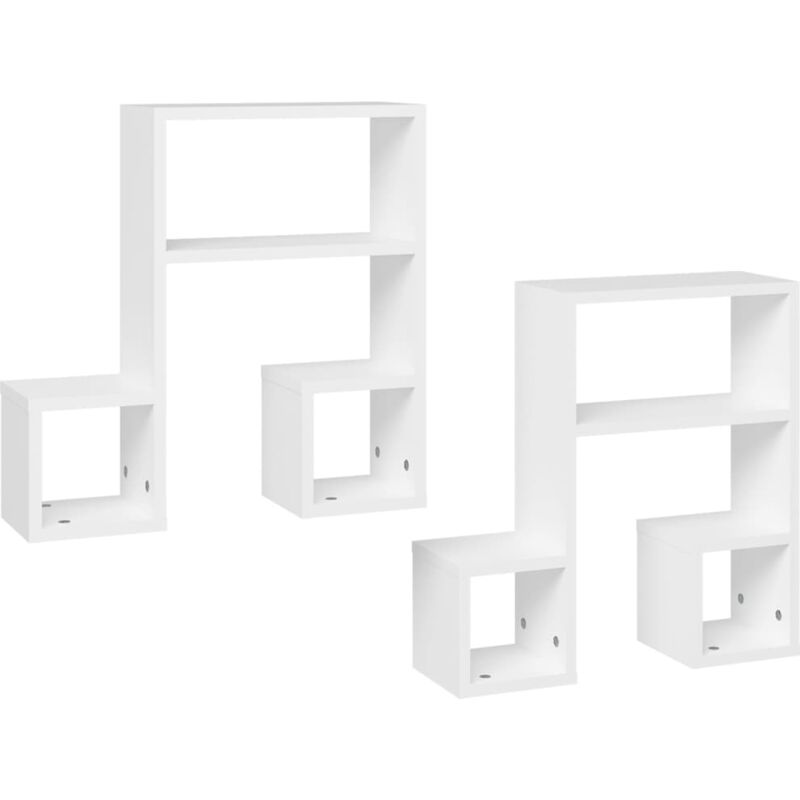 

vidaXL Estantes de pared 2 uds aglomerado 50x15x50 cm blanco - Blanco