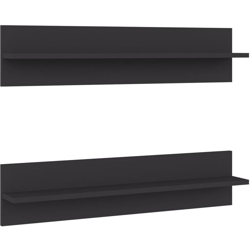 

vidaXL Estantes de pared 2 unidades aglomerado gris 80x11,5x18 cm - Gris