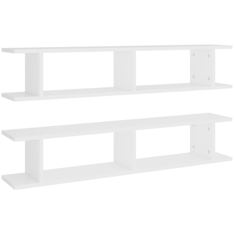 

vidaXL Estantes de pared 2 uds aglomerado blanco 105x18x20 cm - Blanco