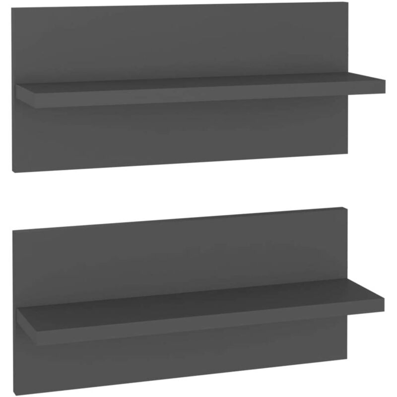 

vidaXL Estantes de pared aglomerado 40x11,5x18 cm 2 unidades gris - Gris