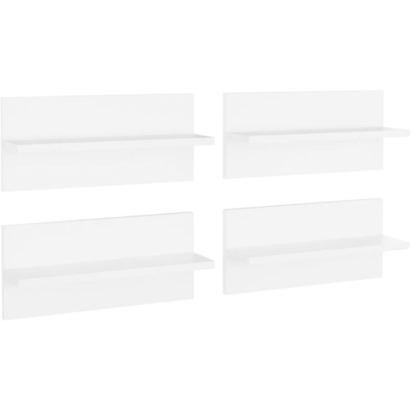 

vidaXL Estantes de pared aglomerado 40x11,5x18 cm 4 unidades blanco - Blanco