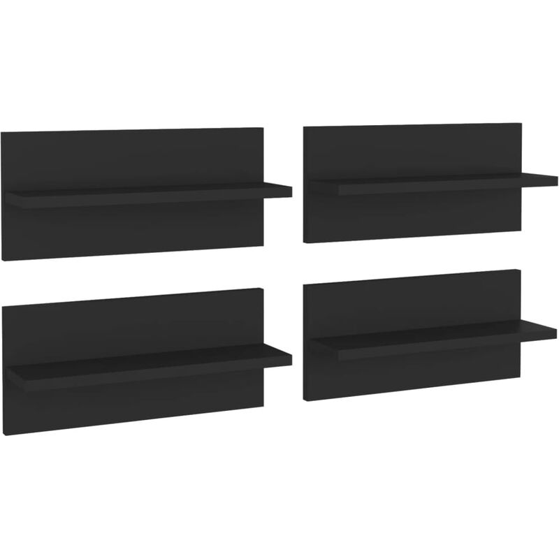 

vidaXL Estantes de pared aglomerado 40x11,5x18 cm 4 unidades negro - Negro