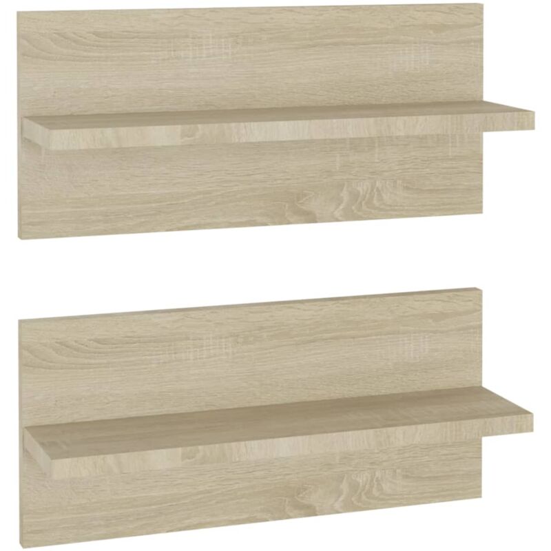 

vidaXL Estantes de pared aglomerado 40x11,5x18 cm 2 unidades roble Sonoma - Marrón
