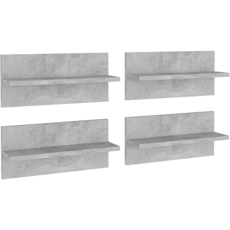 

vidaXL Estantes de pared aglomerado 40x11,5x18 cm 4 unidades gris hormigón - Gris
