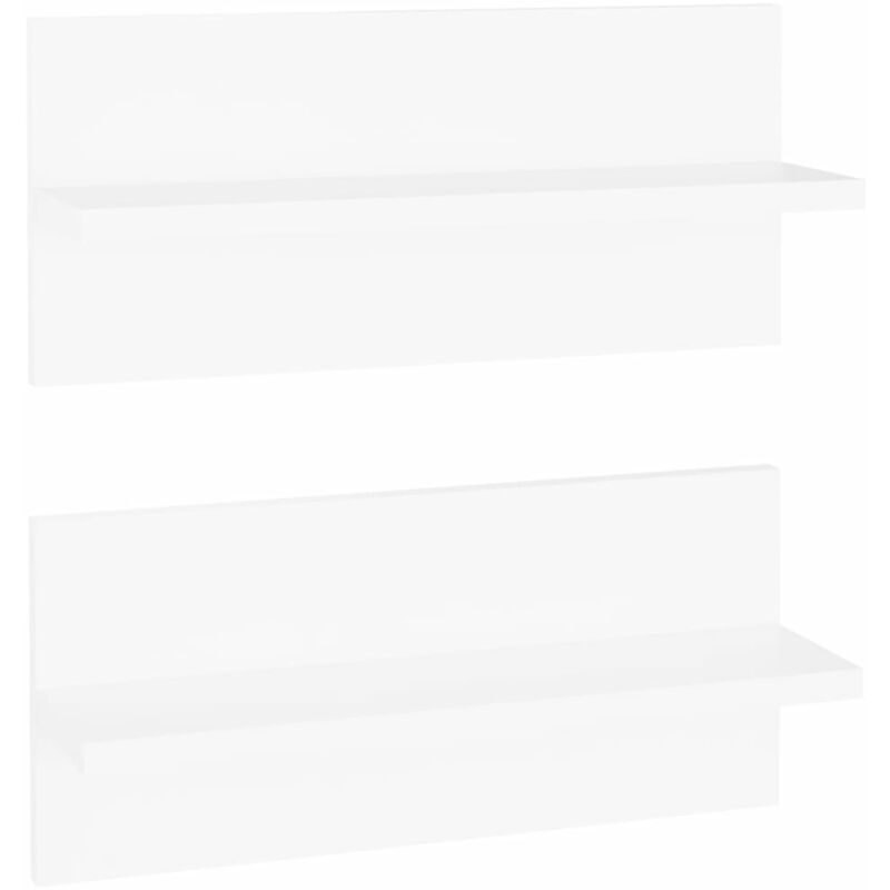 

vidaXL Estantes de pared aglomerado 40x11,5x18 cm 2 unidades blanco - Blanco
