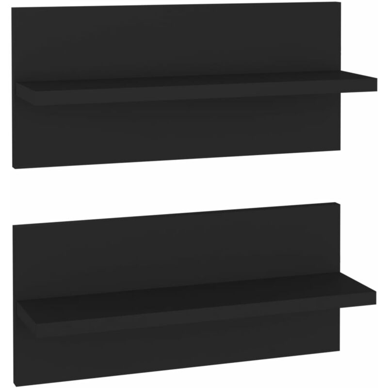 

vidaXL Estantes de pared aglomerado 40x11,5x18 cm 2 unidades negro - Negro