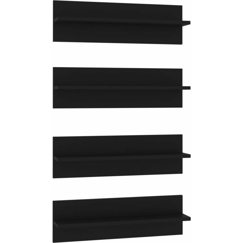 

vidaXL Estantes de pared aglomerado 60x11,5x18 cm 4 uds negro - Negro