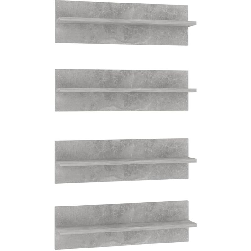 

vidaXL Estantes de pared aglomerado 60x11,5x18 cm 4 uds gris hormigón - Gris