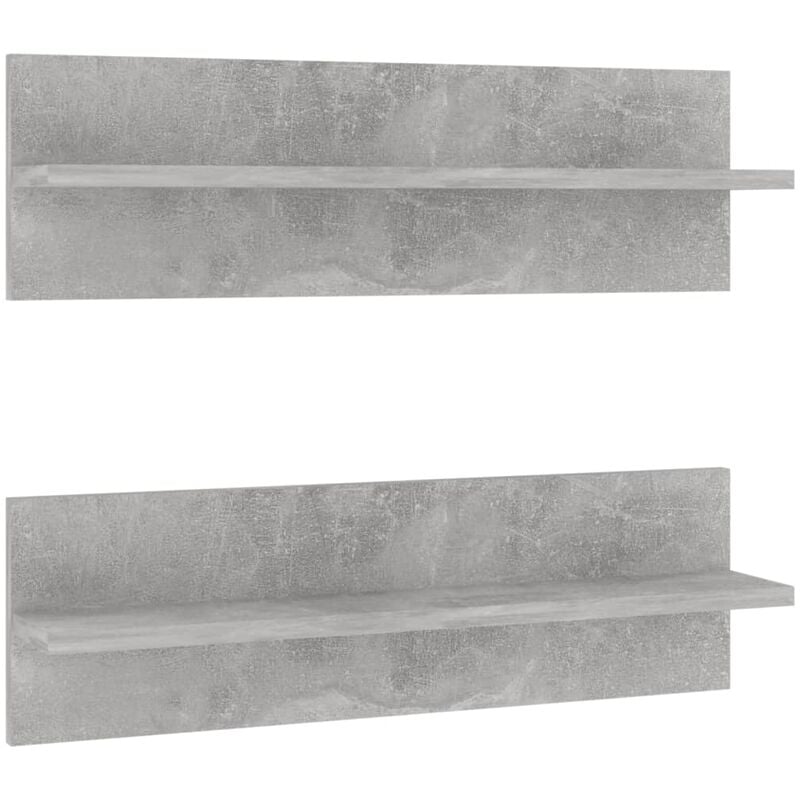 

vidaXL Estantes de pared aglomerado 60x11,5x18 cm 2 uds gris hormigón - Gris