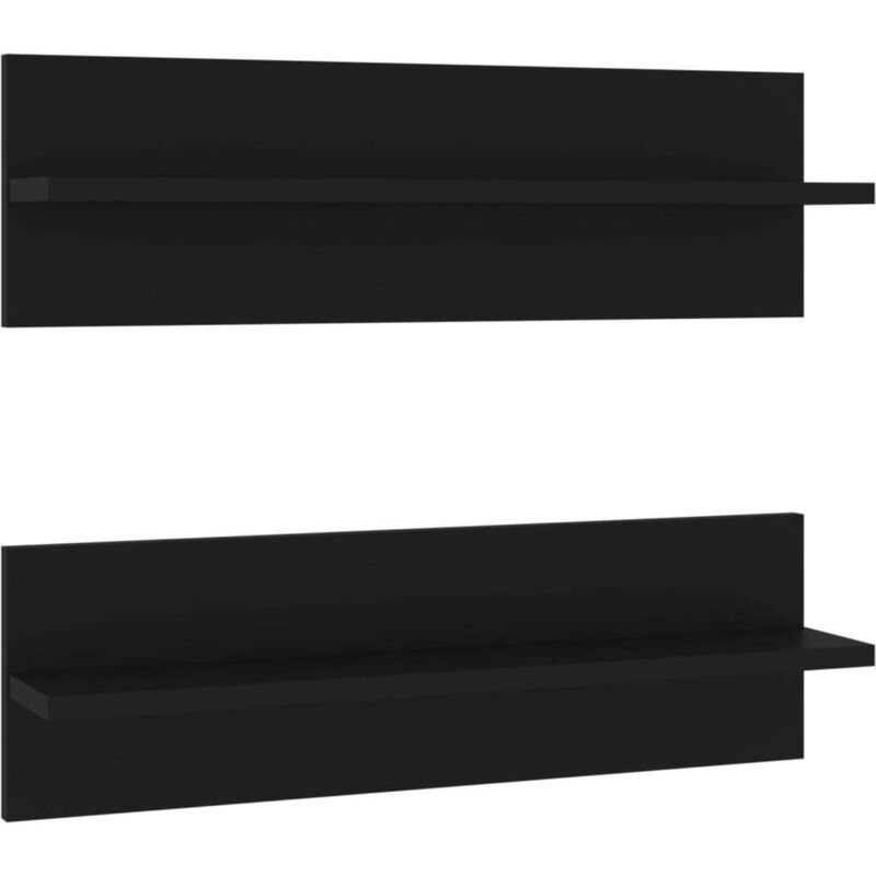 

vidaXL Estantes de pared aglomerado 60x11,5x18 cm 2 uds negro - Negro