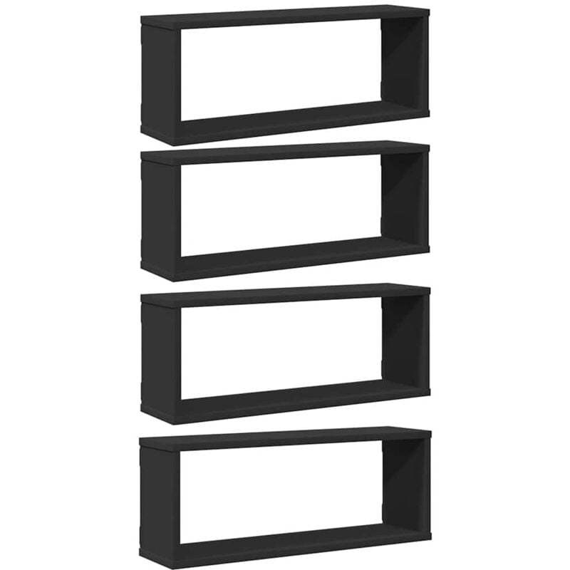 

vidaXL Estantes cubo de pared 60x15x23 cm 4 uds aglomerado gris - Gris