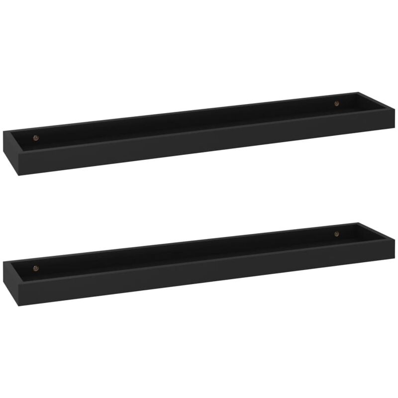 

vidaXL Estantes de pared Loggia MDF 2 uds negro 80x15x4 cm - Negro