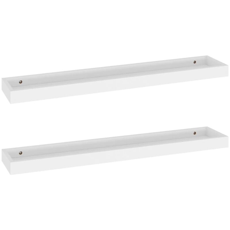 

vidaXL Estantes de pared Loggia MDF 2 uds blanco 80x15x4 cm - Blanco