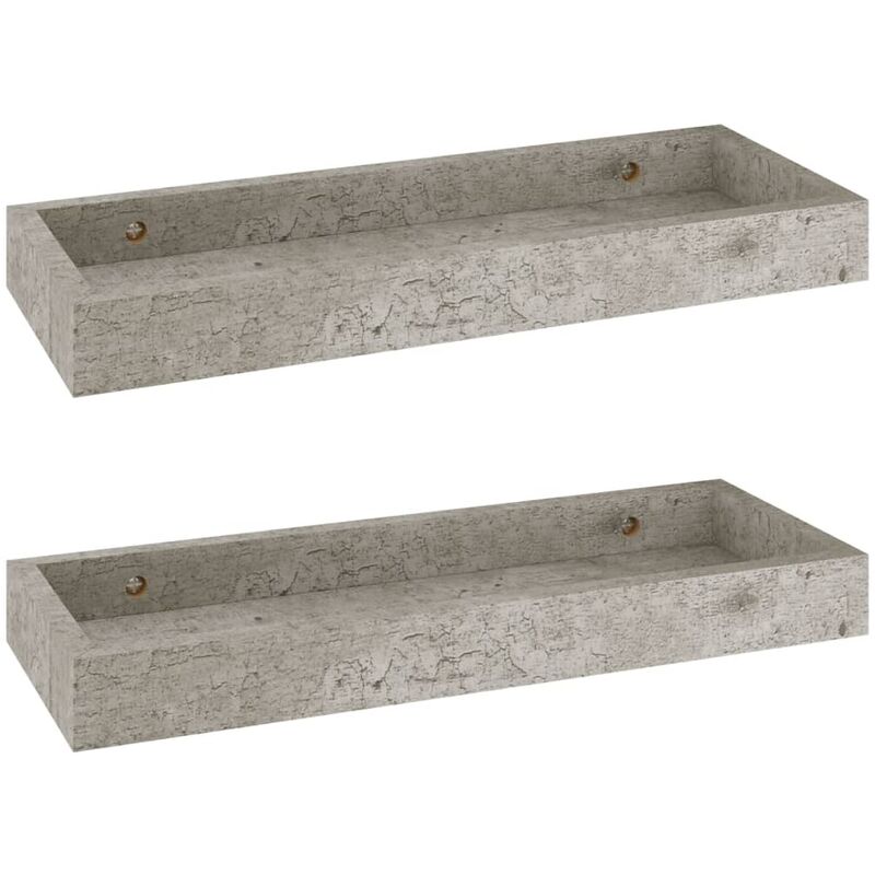 

vidaXL Estantes de pared Loggia MDF 2 uds gris hormigón 40x15x4 cm - Gris
