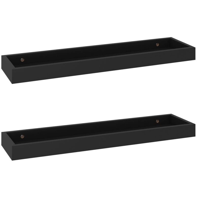 

vidaXL Estantes de pared Loggia MDF 2 uds negro 60x15x4 cm - Negro