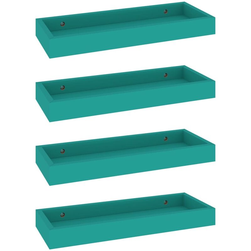 

vidaXL Estantes de pared Loggia MDF 4 uds azul 40x15x4 cm - Azul