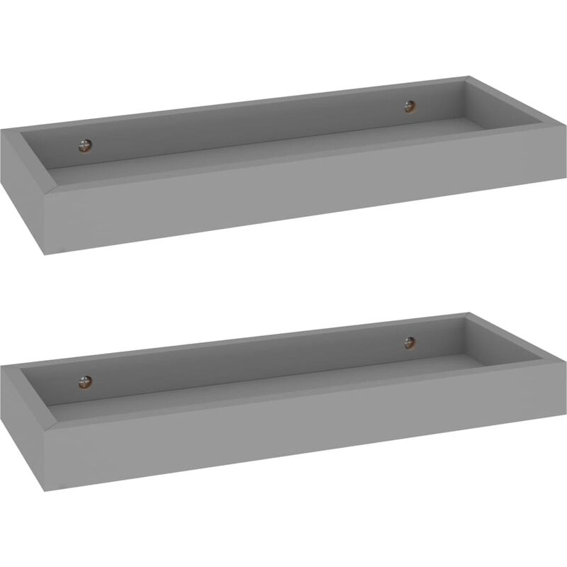 

vidaXL Estantes de pared Loggia MDF 2 uds gris 40x15x4 cm - Gris