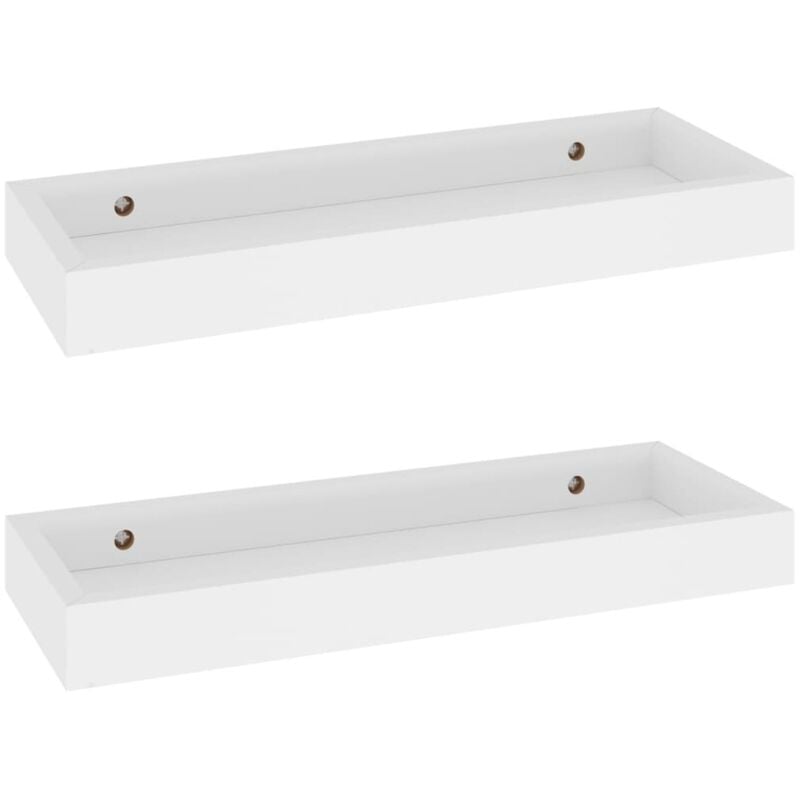 

vidaXL Estantes de pared Loggia MDF 2 uds blanco 40x15x4 cm - Blanco