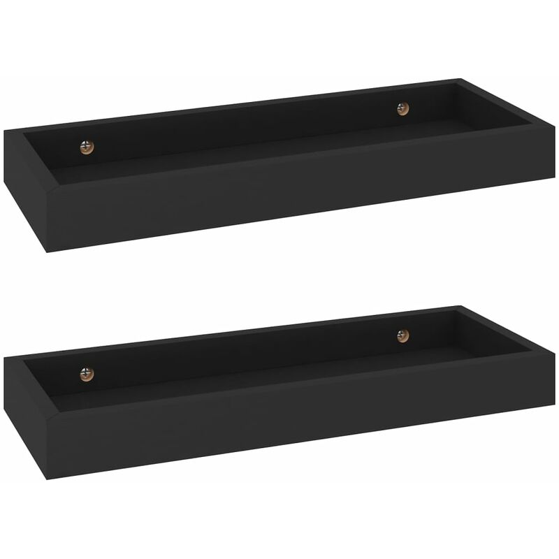 

vidaXL Estantes de pared Loggia MDF 2 uds negro 40x15x4 cm - Negro
