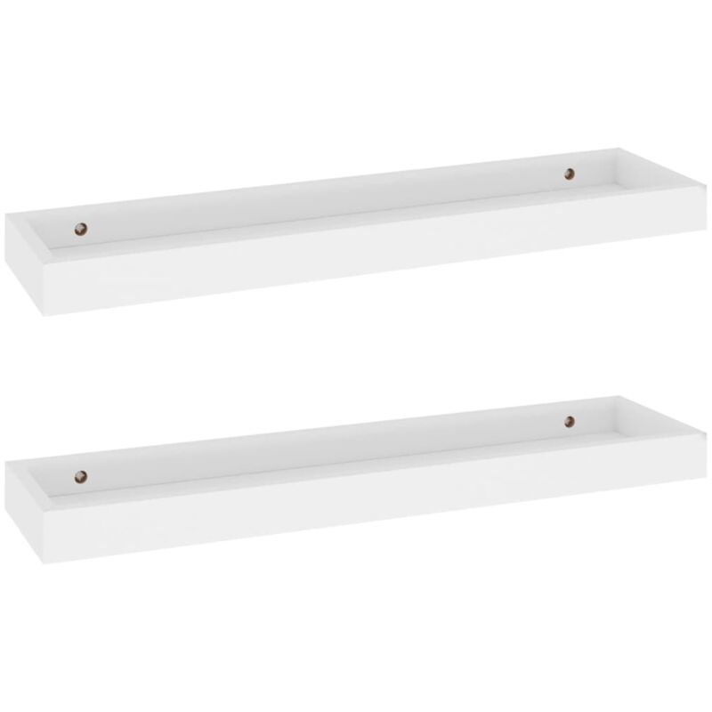 

vidaXL Estantes de pared Loggia MDF 2 uds blanco 60x15x4 cm - Blanco