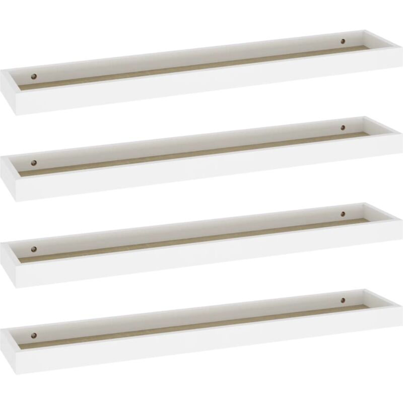 

vidaXL Estantes de pared Loggia MDF 4 uds blanco y roble 80x15x4 cm - Blanco