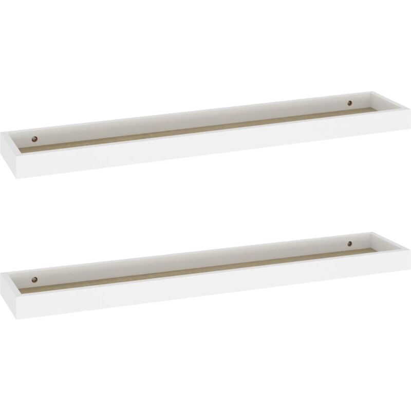 

vidaXL Estantes de pared Loggia MDF 2 uds blanco y roble 80x15x4 cm - Blanco