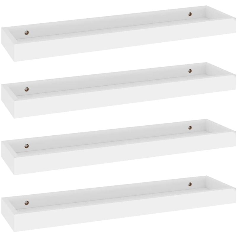 

vidaXL Estantes de pared Loggia MDF 4 uds blanco 60x15x4 cm - Blanco