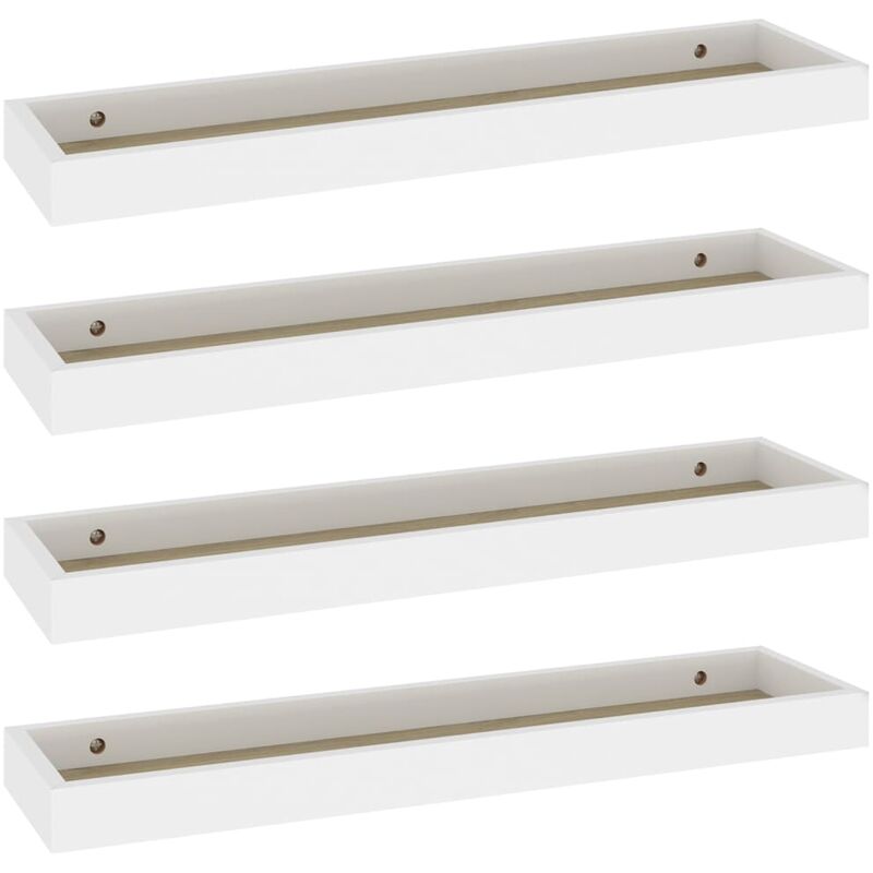 

vidaXL Estantes de pared Loggia MDF 4 uds blanco y roble 60x15x4 cm - Blanco