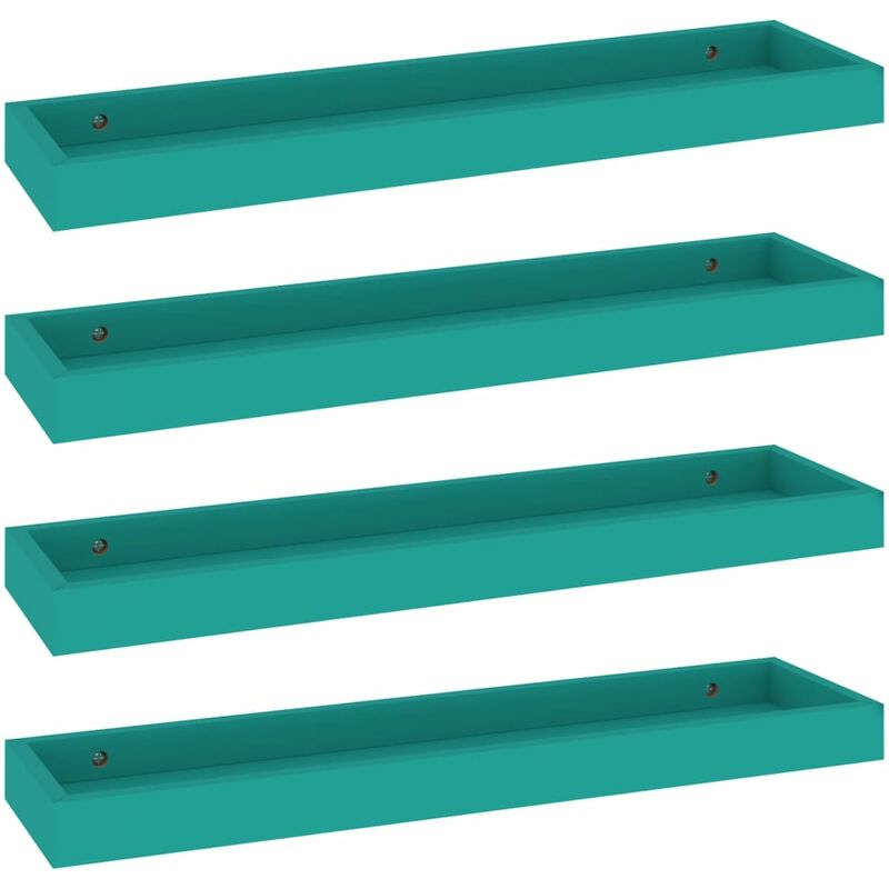 

vidaXL Estantes de pared Loggia MDF 4 uds azul 60x15x4 cm - Azul
