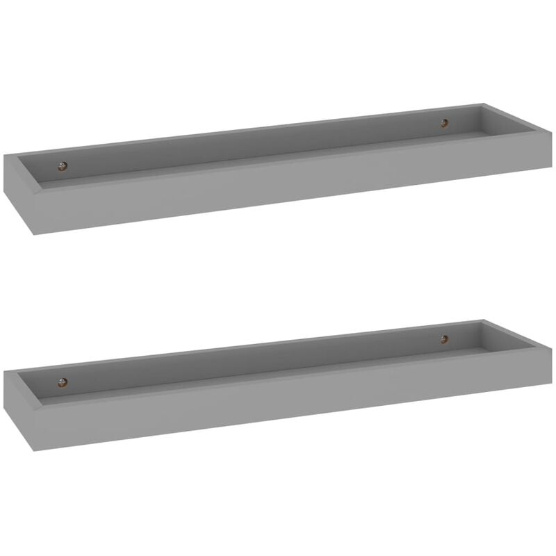 

vidaXL Estantes de pared Loggia MDF 2 uds gris 60x15x4 cm - Gris