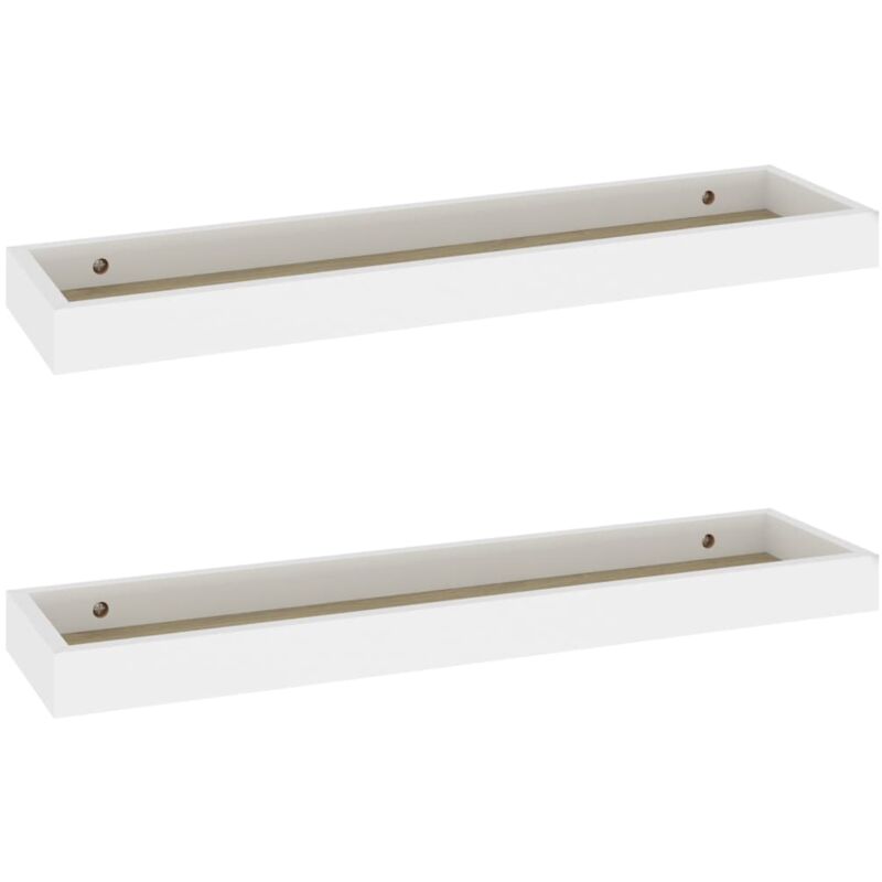 

vidaXL Estantes de pared Loggia MDF 2 uds blanco y roble 60x15x4 cm - Blanco