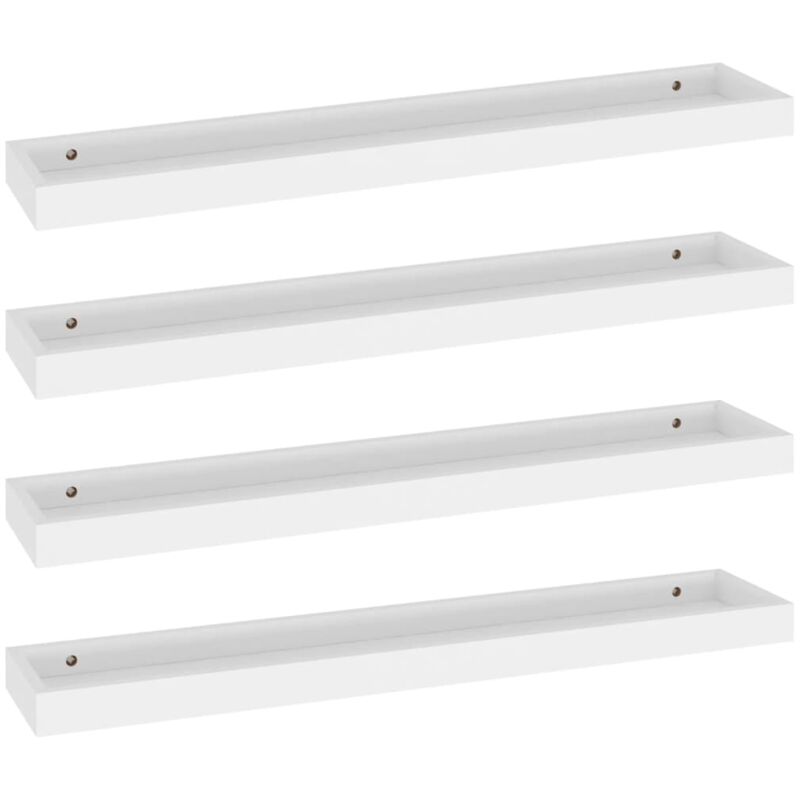 

vidaXL Estantes de pared Loggia MDF 4 uds blanco 80x15x4 cm - Blanco