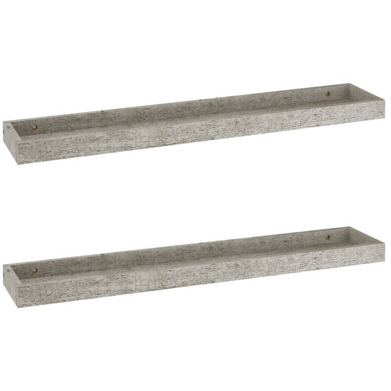 

vidaXL Estantes de pared Loggia MDF 2 uds gris hormigón 80x15x4 cm - Gris