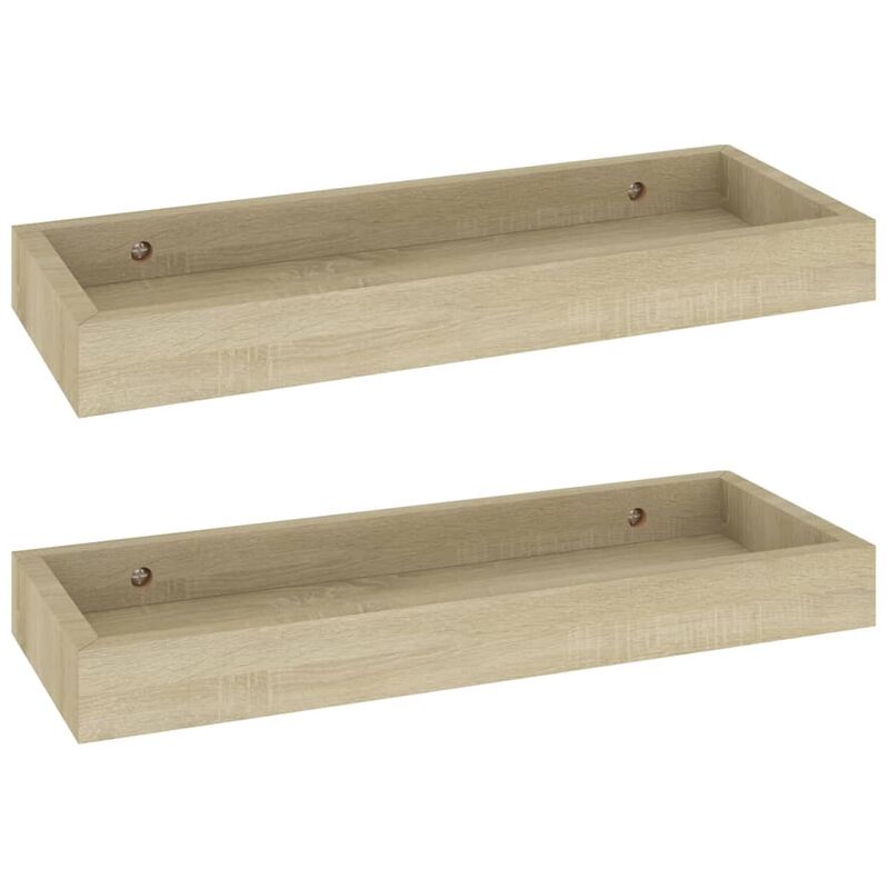 

vidaXL Estantes de pared Loggia MDF 2 uds roble 40x15x4 cm - Marrón