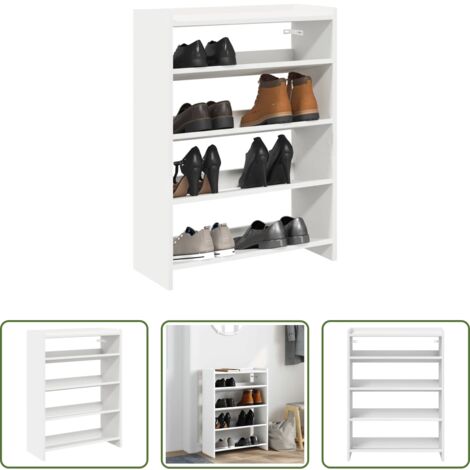 vidaXL Estantes decorativos -  Mueble zapatero madera contrachapada blanco 60x25x81 cm