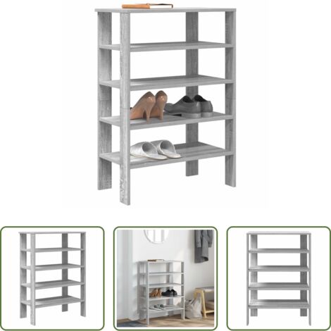 vidaXL Estantes decorativos -  Mueble zapatero madera contrachapada gris sonoma 61x32x87,5 cm