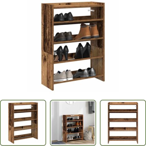 vidaXL Estantes decorativos -  Mueble zapatero madera contrachapada madera vieja 60x25x81 cm