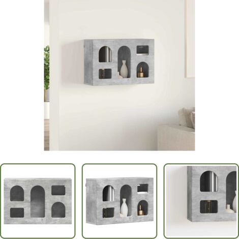 vidaXL Estantes en pared -  Mueble colgante con estante Gris Concreto 60 x 20 x 40 cm