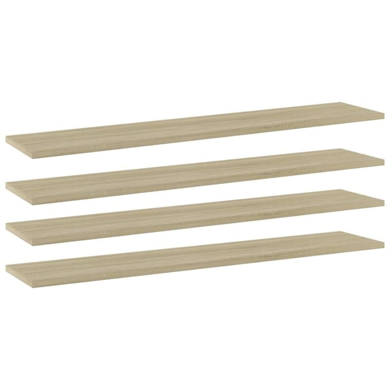

vidaXL Estantes estantería 4 uds aglomerado roble Sonoma 100x20x1,5 cm - Marrón