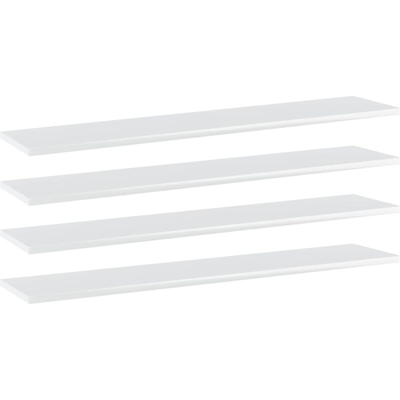 

vidaXL Estantes estantería 4 uds aglomerado blanco brillo 100x20x1,5cm - Blanco