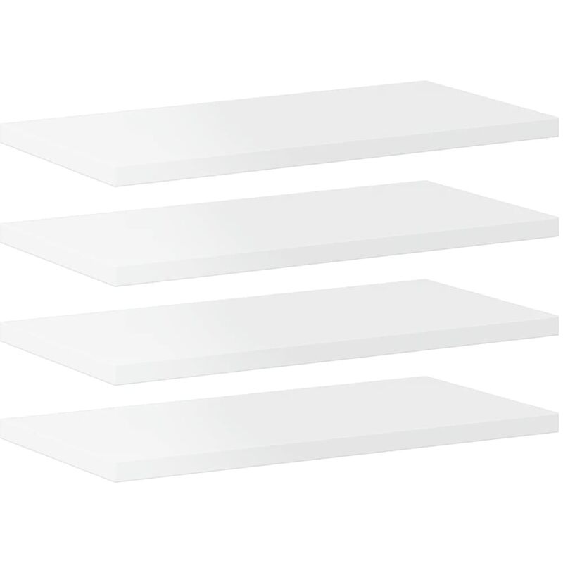 

vidaXL Estantes estantería 4 uds aglomerado blanco brillo 40x20x1,5 cm - Blanco