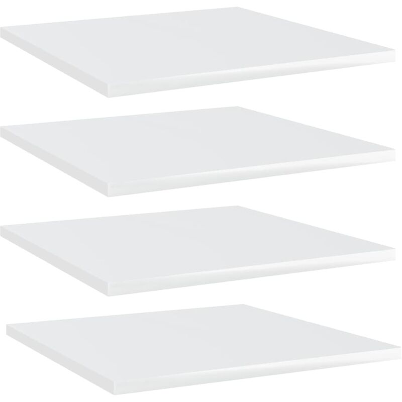 

vidaXL Estantes estantería 4 uds aglomerado blanco brillo 40x40x1,5 cm - Blanco